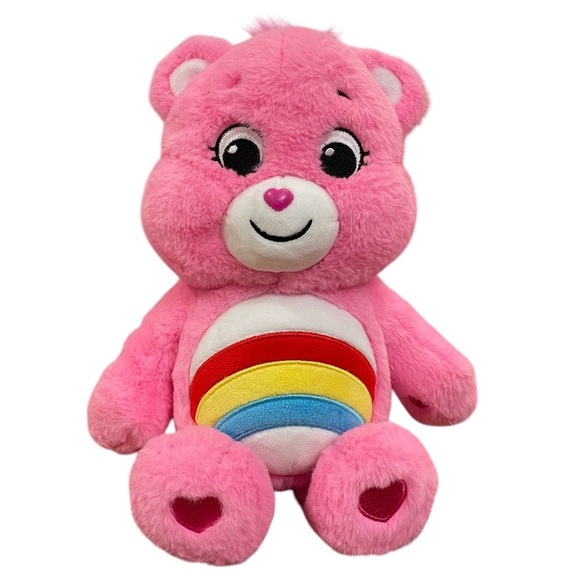 Care Bears Cheer Bear Plush 2020 Stuffed Animal 13” Rainbow Pink - Picture 1 of 10